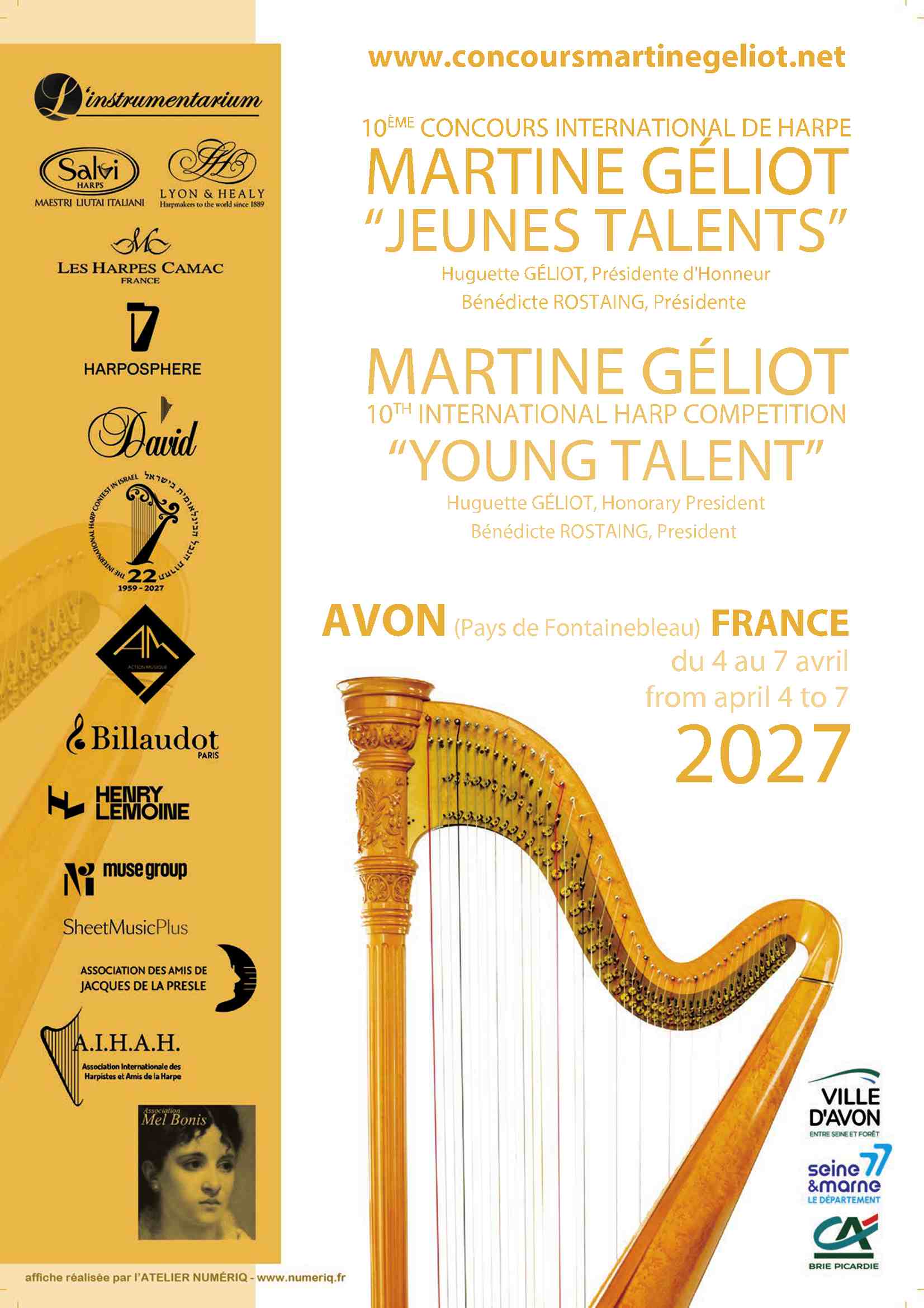 Concours Martine Géliot « Jeunes Talents »2027: report de la date entre le 4 et le 7 avril 2027